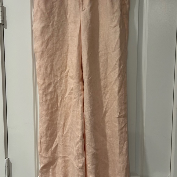 Lauren By Ralph Lauren Rose Blush Wide Leg Linen Pants Women’s size 10 - Picture 4 of 9